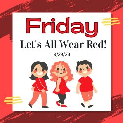 Clipart children wearing red